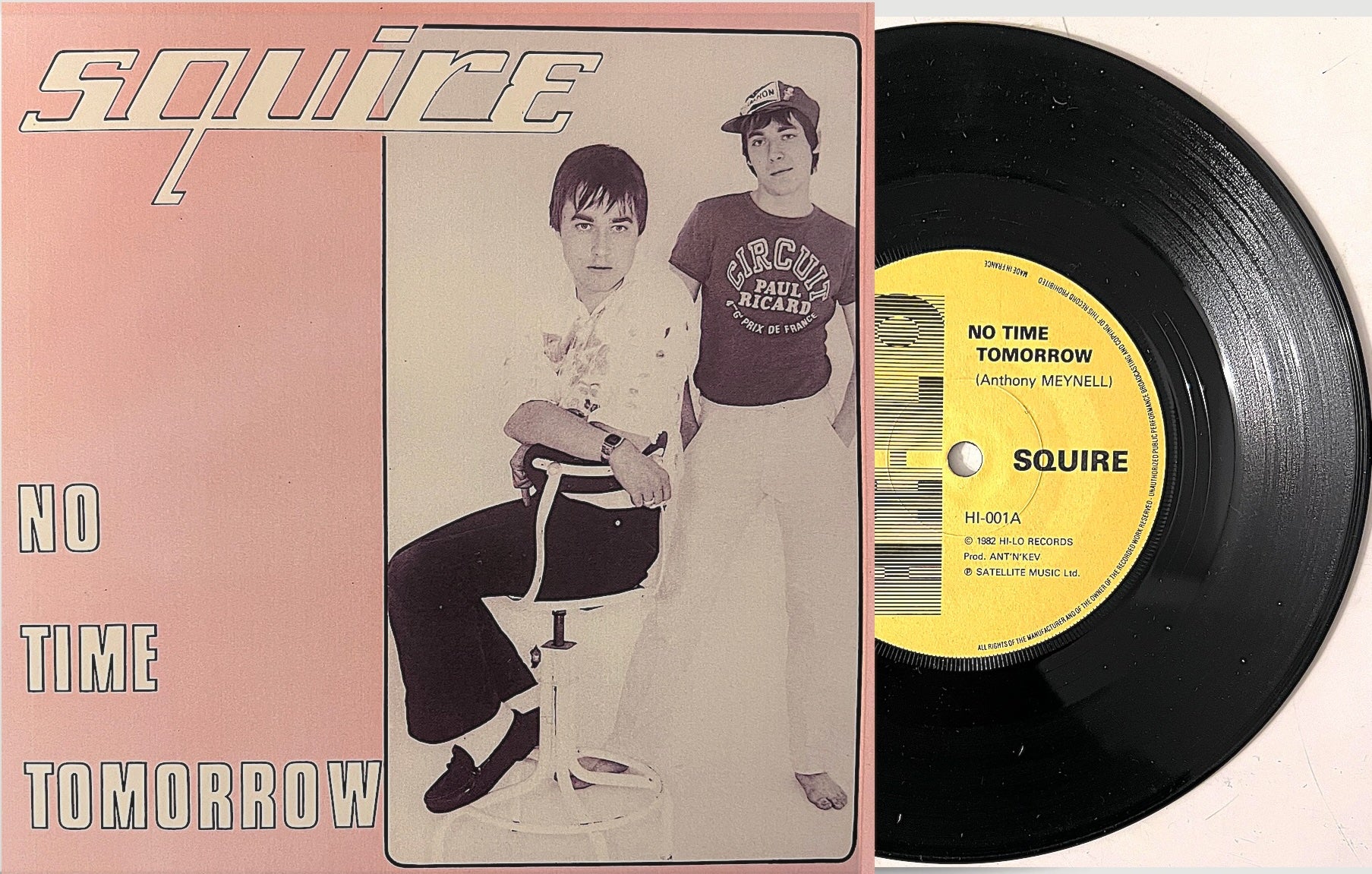 Squire - No Time Tomorrow  - Vinyl 7 inch 1982 PINK SLEEVE ORIGINAL BLACK