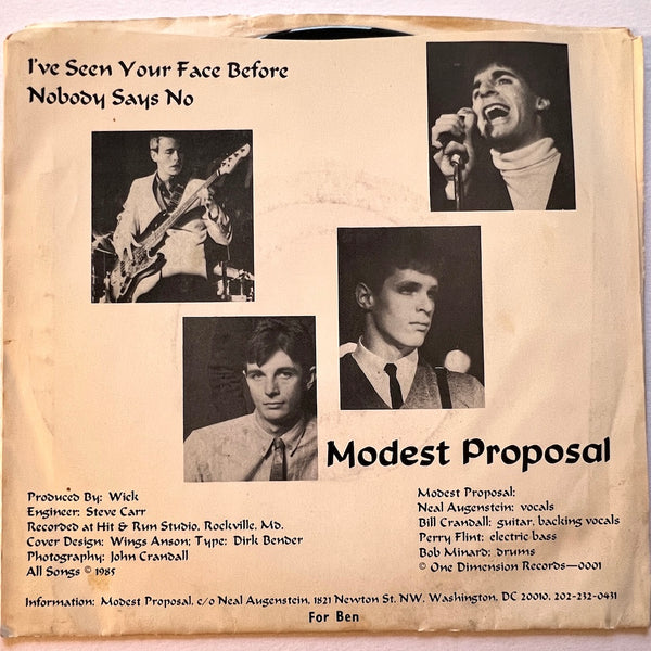 Vinyl Vault - Modest Proposal – I’ve Seen Your Face Before