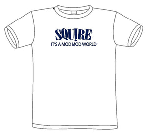 Squire - It's A Mod Mod World - White & Navy Tee Shirt