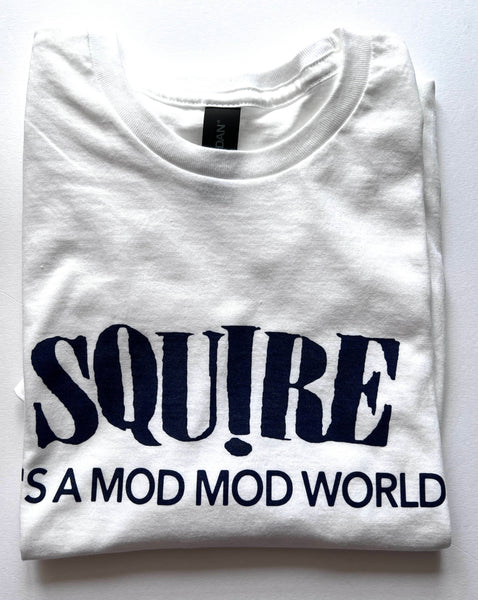 Squire - It's A Mod Mod World - White & Navy Tee Shirt